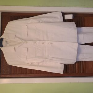 Vintage Rena Rowan Classic 1990s White 2-Piece Suit Blazer & Pants 12/14 - NWT